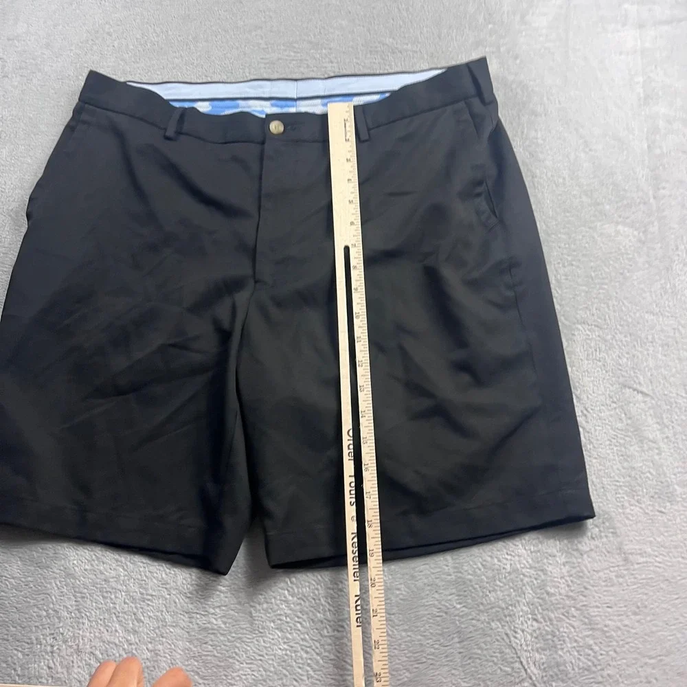 Peter Millar Salem Performance Golf Shorts Mens 38 Black Flat Front ME0EB82
